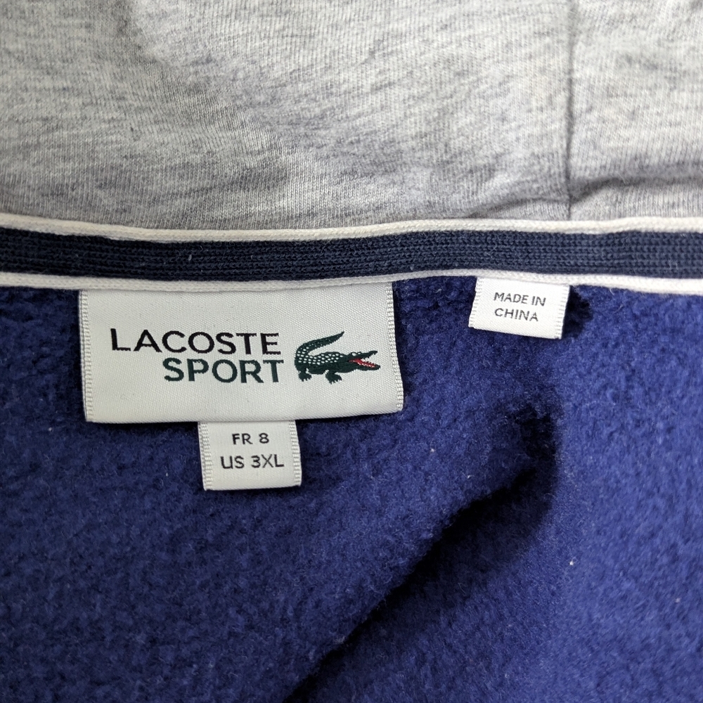 Lacoste Sport Navy Blue Hoodie 3XL - Picture 4 of 10